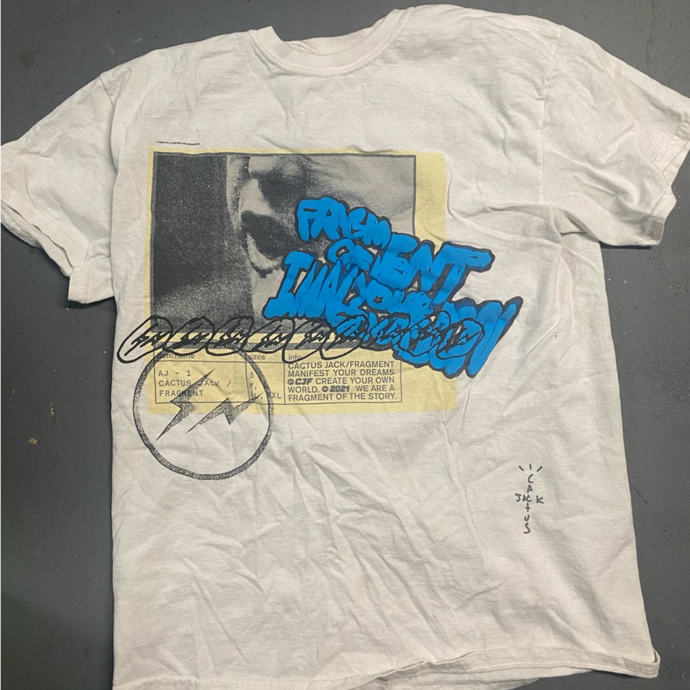 Travis scott fragment manifest tee ‘white’ size small
